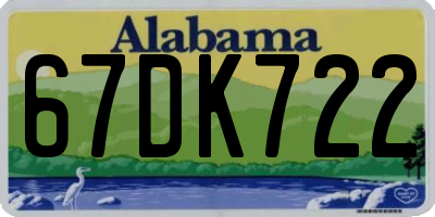 AL license plate 67DK722