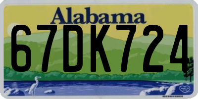 AL license plate 67DK724