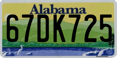 AL license plate 67DK725