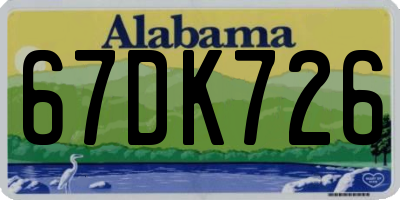 AL license plate 67DK726