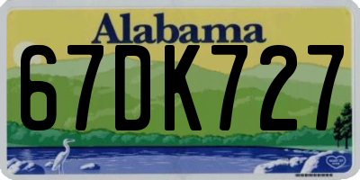 AL license plate 67DK727