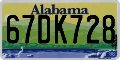 AL license plate 67DK728