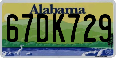 AL license plate 67DK729