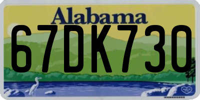 AL license plate 67DK730