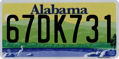 AL license plate 67DK731
