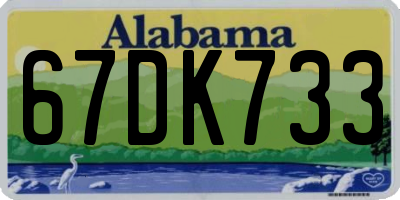 AL license plate 67DK733