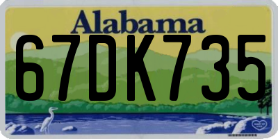 AL license plate 67DK735
