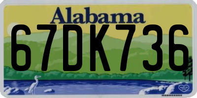 AL license plate 67DK736