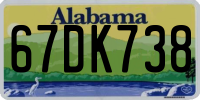 AL license plate 67DK738