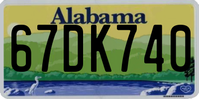 AL license plate 67DK740