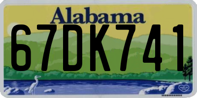 AL license plate 67DK741