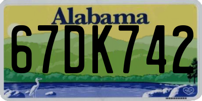 AL license plate 67DK742