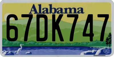 AL license plate 67DK747