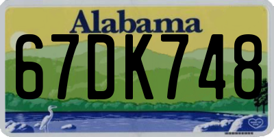 AL license plate 67DK748