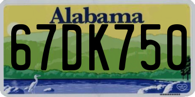 AL license plate 67DK750