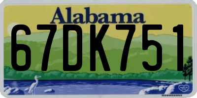 AL license plate 67DK751