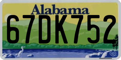 AL license plate 67DK752