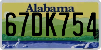AL license plate 67DK754