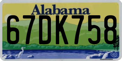 AL license plate 67DK758