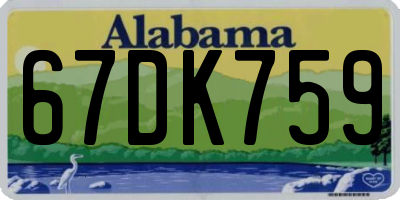 AL license plate 67DK759