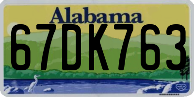 AL license plate 67DK763