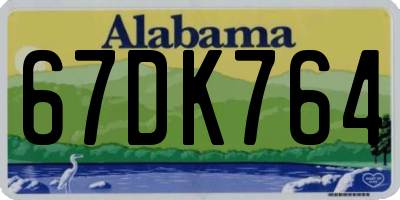 AL license plate 67DK764