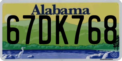 AL license plate 67DK768