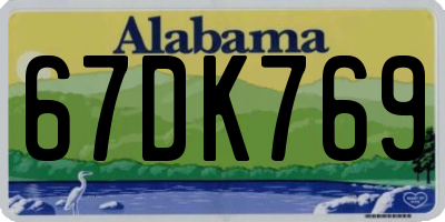 AL license plate 67DK769