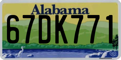 AL license plate 67DK771