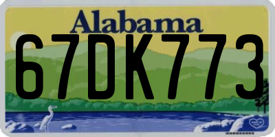 AL license plate 67DK773