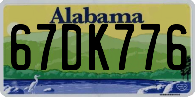 AL license plate 67DK776