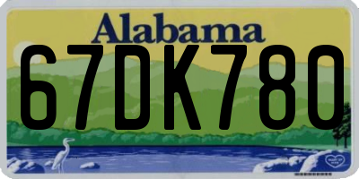 AL license plate 67DK780