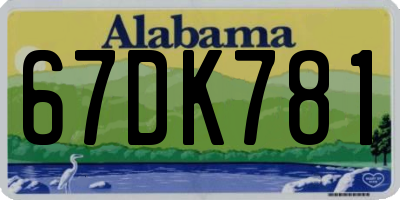 AL license plate 67DK781