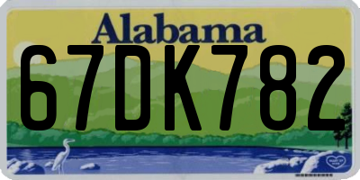 AL license plate 67DK782