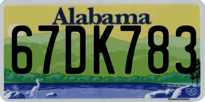 AL license plate 67DK783