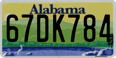 AL license plate 67DK784