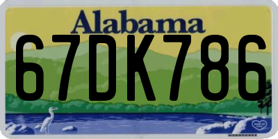 AL license plate 67DK786