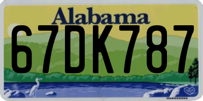 AL license plate 67DK787