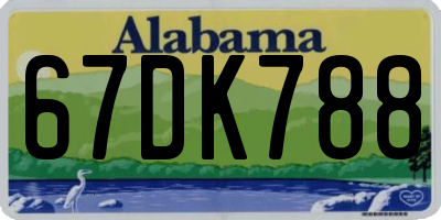 AL license plate 67DK788