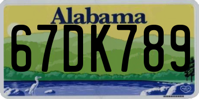 AL license plate 67DK789