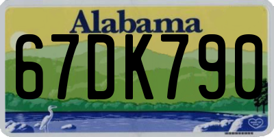 AL license plate 67DK790