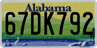 AL license plate 67DK792