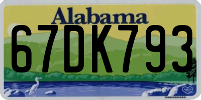 AL license plate 67DK793