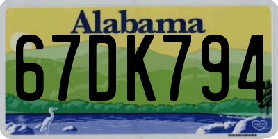 AL license plate 67DK794