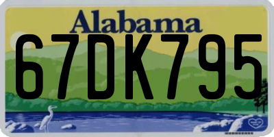 AL license plate 67DK795