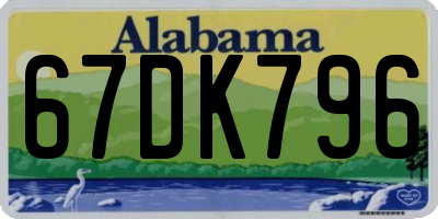 AL license plate 67DK796