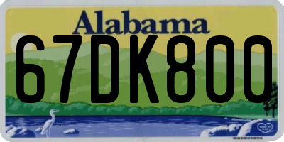 AL license plate 67DK800