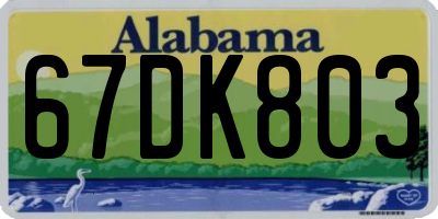 AL license plate 67DK803