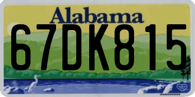 AL license plate 67DK815