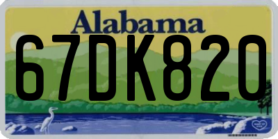 AL license plate 67DK820